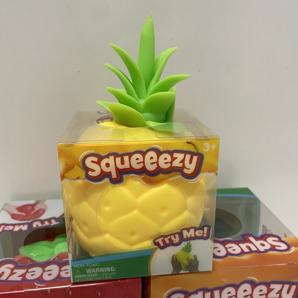 Sunny Days Jumbo Squeezy Fresh Market Pineapple Peach Strawberry Fruit Squishy - Picture 2 of 5